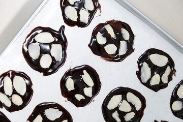 Homemade crispy brownies are ready to bake
