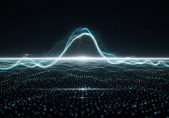 Dynamic data visualization illustrating digital transformation, big data analytics, and modern technology