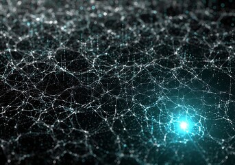 Dynamic network connections with glowing light, abstract data visualization for technology concepts