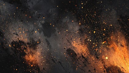 Abstract fiery explosion on a dark background