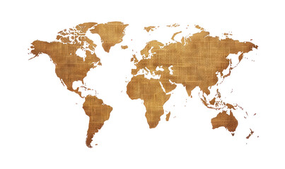Vintage world map, parchment texture