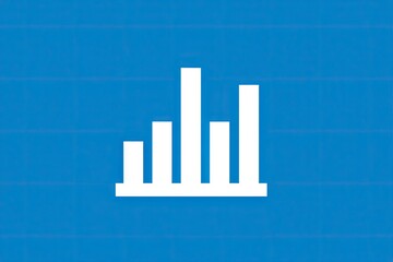 White bar graph icon on a light-blue background