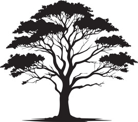 Obraz premium tree silhouette Vector | Minimalist & Trendy tree Silhouette Design | Unique & Stylish tree Artwork for Vector design