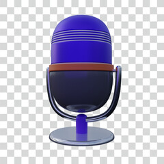 Microphone Icon – 3D Podcast and Broadcasting Mic