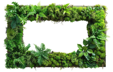 Rectangular frame of lush greenery