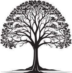 Obraz premium tree silhouette Vector | Minimalist & Trendy tree Silhouette Design | Unique & Stylish tree Artwork for Vector design