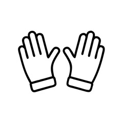 Obraz premium Two gloves illustration in simple outline style for healthcare concept 