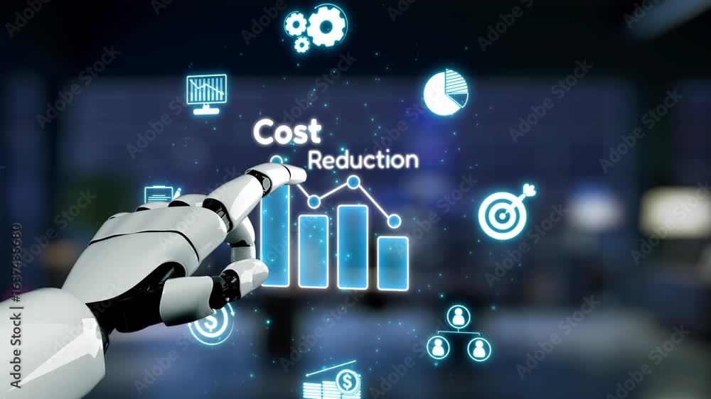 Poster ai artificial intelligence drives cost-saving initiatives via process automation, virtual resource t