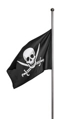 Black pirate flag waving