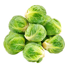 Fototapeta premium Brussels sprouts on black background, isolated on white