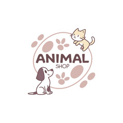animal shop logo  design vector 