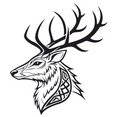 Fototapeta premium Deer head vector illustration.