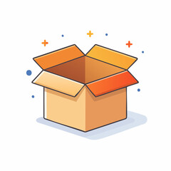 Open box icon for packaging, shipping, and product delivery