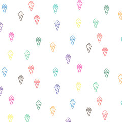 Seamless pattern with ice cream cones
