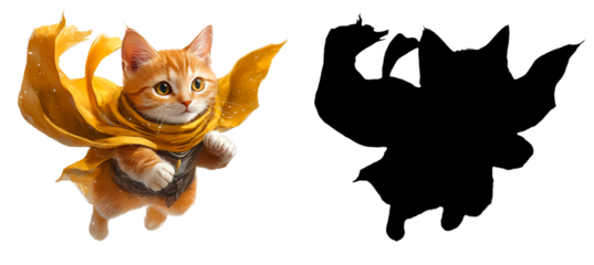 PNG an orange cat wearing a scarf on a black background with a transparent background