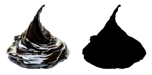PNG a splash of liquid that looks like a drop of chocolate with a transparent background