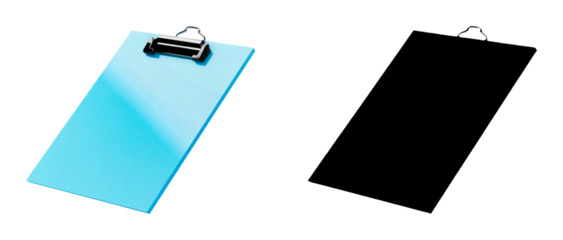 PNG a clipboard with a blue note attached to it's corner with a transparent background
