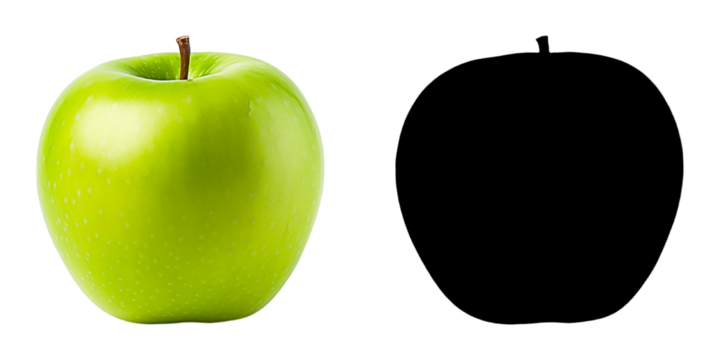 PNG a green apple on a black background with a transparent background