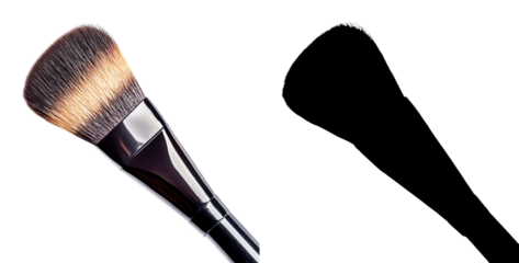PNG a close up of a make up brush on a black background with a transparent background