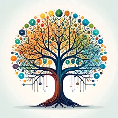 Colorful abstract tree design