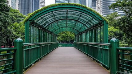 Green Canopy Walkway Offers a Serene Escape in the Middle of the Cityscape