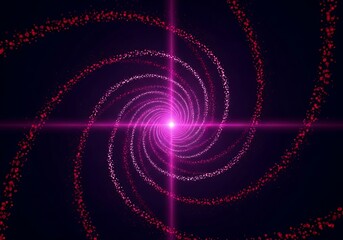 Obraz premium Dynamic spiral of vibrant particles expanding outwards from a bright central point, modern design