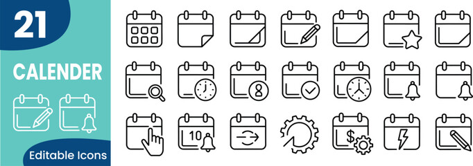 Calendar Icons Collection for Schedule and Event Management 