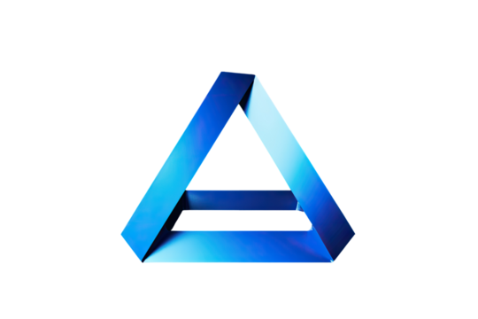 Abstract, vibrant blue triangle graphic