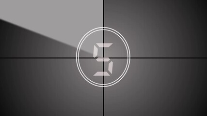 10 Seconds Movie Countdown Animation Motion Graphics. countdown movie from 10 to 0 number old film timer count in grey retro style vintage video timer, best suitable for your cinema, movie or footage