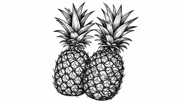 Two detailed pineapples - Powered by Adobe
