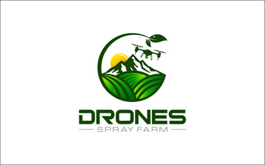 Illustration graphic vector of a drone spray technology logo design template