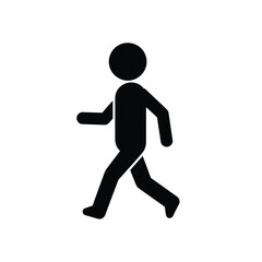 Vector illustration of silhouette of a person walking, isolated on white background