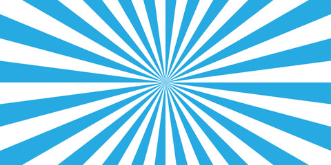 sunburst pattern blue and white background design. Vintage sunrays illustration swirl line. sun beam vector banner design pop art comic burst gradient concept pattern.	