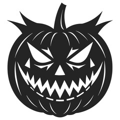 carved pumpkin face silhouette vector illustration