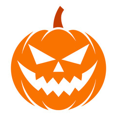 carved pumpkin face icon silhouette vector illustration