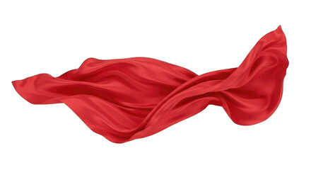 floating red fabric isolated on transparent background, PNG, flowing fabric, draped fabric, waving fabric, fabric motion, fabric splash