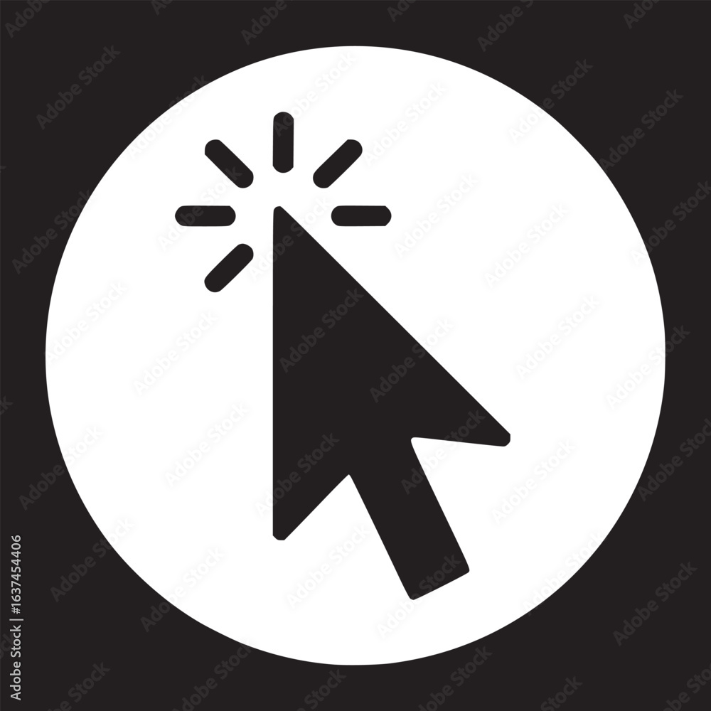 Poster engage users online with this simple and elegant click cursor icon for your website or app design pr