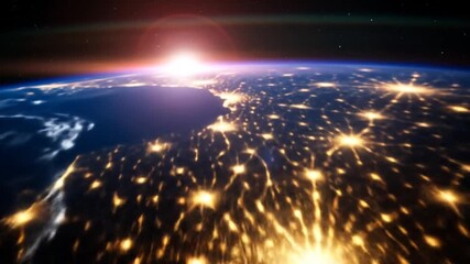 Earth sunrise from space - Powered by Adobe