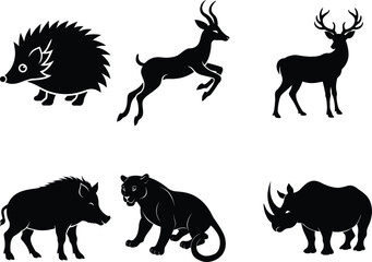 deer silhouettes set
