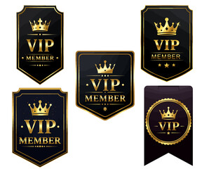 Obraz premium Exclusive VIP Member Badges Gold Crown Designs for Premium Access