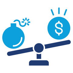 Debt Management Flat Blue Icon