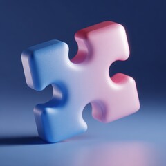 Obraz premium Conceptual image of a puzzle piece fitting perfectly into a UI, seamless integration. Harmony, completeness. Bright.