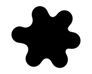 A simple black irregular blob shape with wavy edges isolated on white background