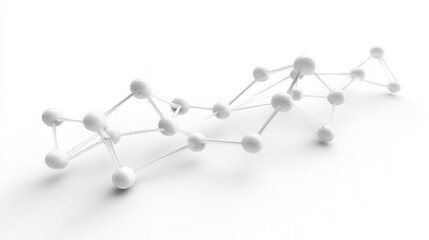 Interconnecting polygonal shapes, forming a clean network, isolated on a pure white background. Complexity, interconnectedness.