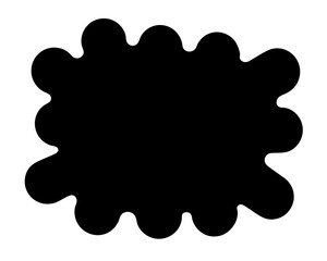Abstract amorphous blot with smooth rounded edges in stark monochrome palette