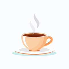 Fototapeta premium Simple hot coffee cup icon perfect for cafe or breakfast menu designs