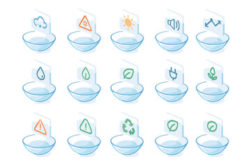 Level water noise vector eco overlay awareness quality icon mode exposure blink