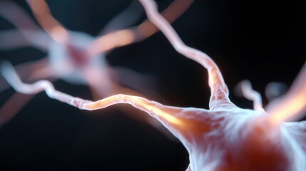 Abstract background of glowing neural pathways in a human brain, simulating AI learning. Cognitive, dynamic. Vibrant.