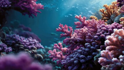 Naklejka premium Vibrant coral reef scene underwater