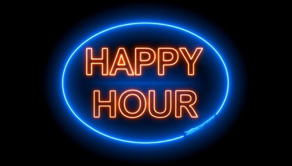 Neon Happy Hour sign